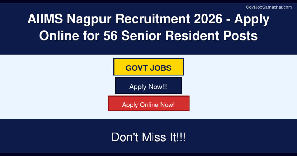AIIMS Nagpur Recruitment 2026 – Apply Online for 56 Senior Resident Posts