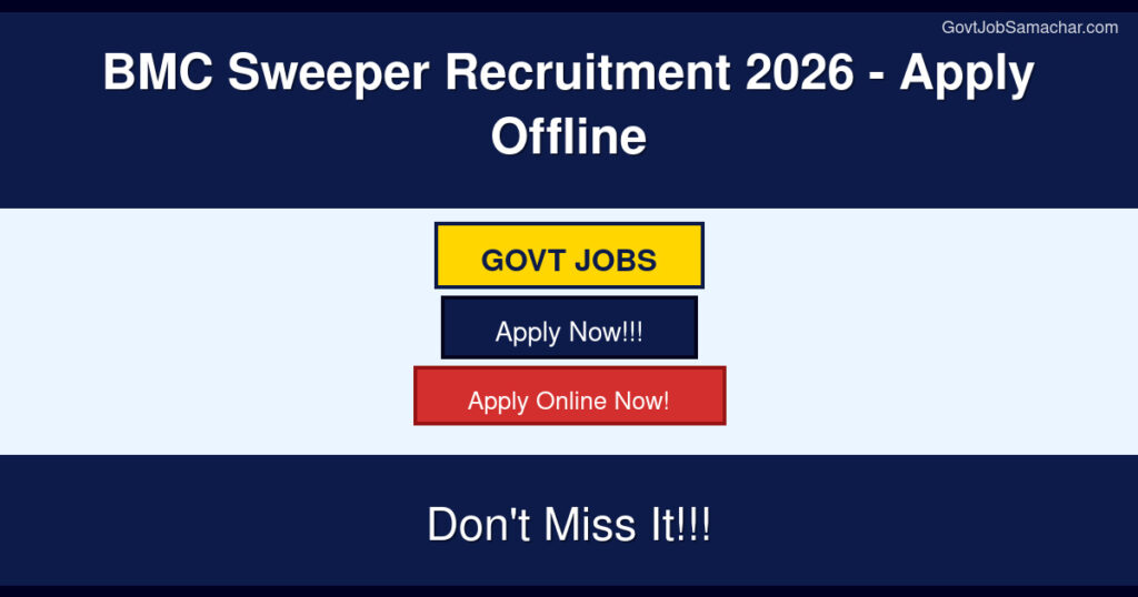 BMC Sweeper Recruitment 2026 – Apply Offline