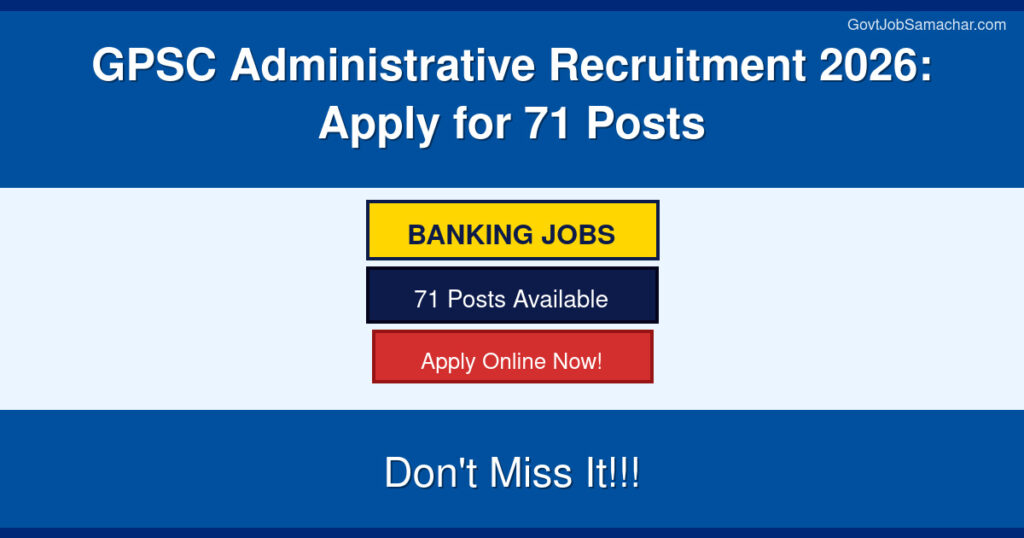 GPSC Administrative Recruitment 2026: Apply for 71 Posts