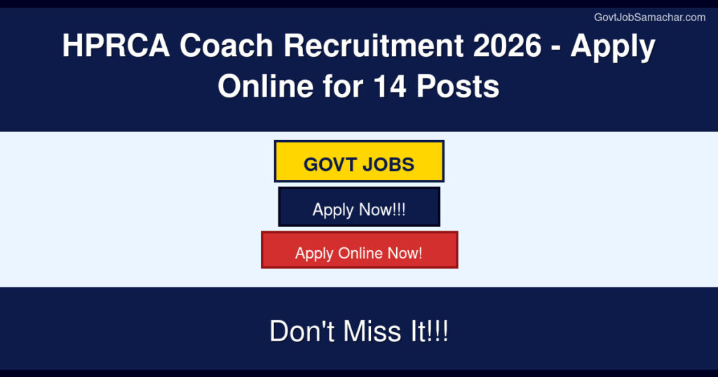 HPRCA Coach Recruitment 2026 – Apply Online for 14 Posts