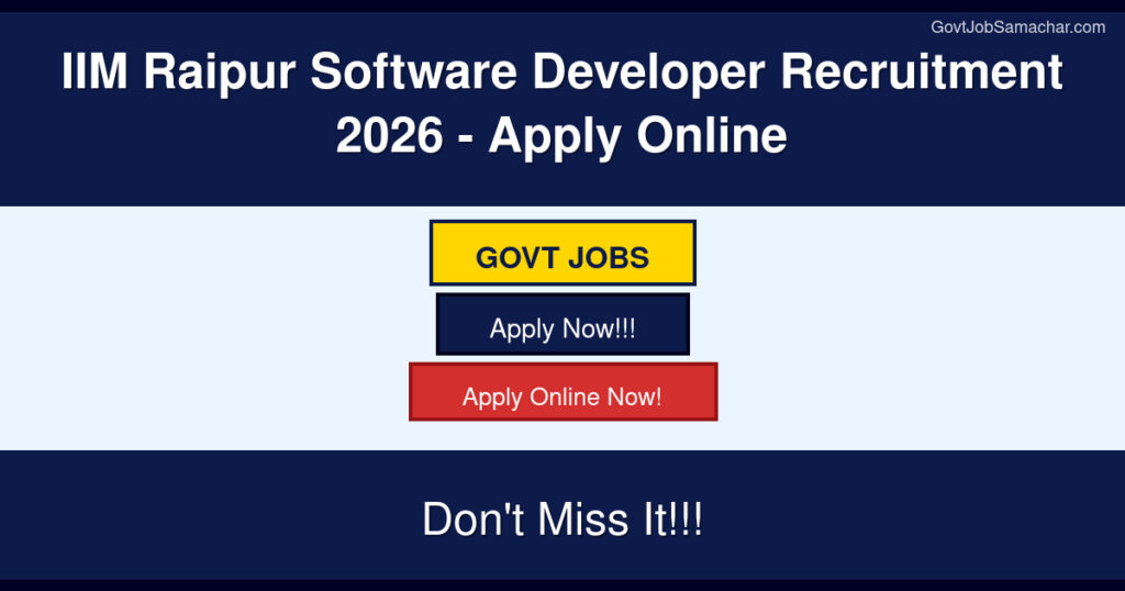 IIM Raipur Software Developer Recruitment 2026 – Apply Online