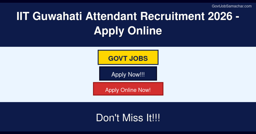 IIT Guwahati Attendant Recruitment 2026 – Apply Online