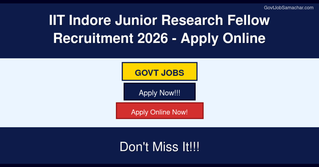 IIT Indore Junior Research Fellow Recruitment 2026 – Apply Online
