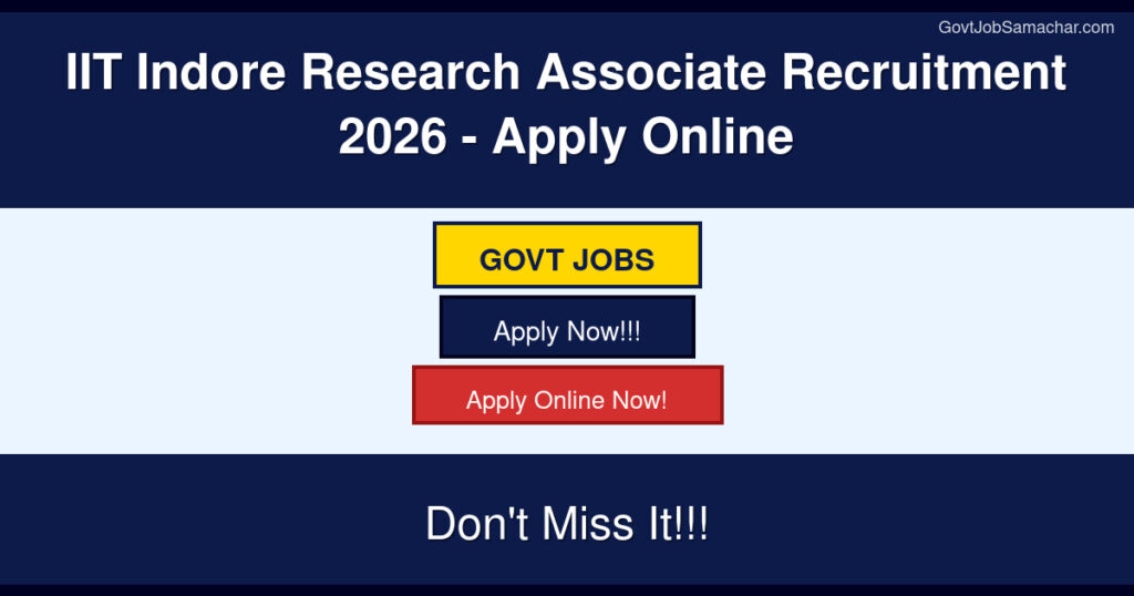IIT Indore Research Associate Recruitment 2026 – Apply Online