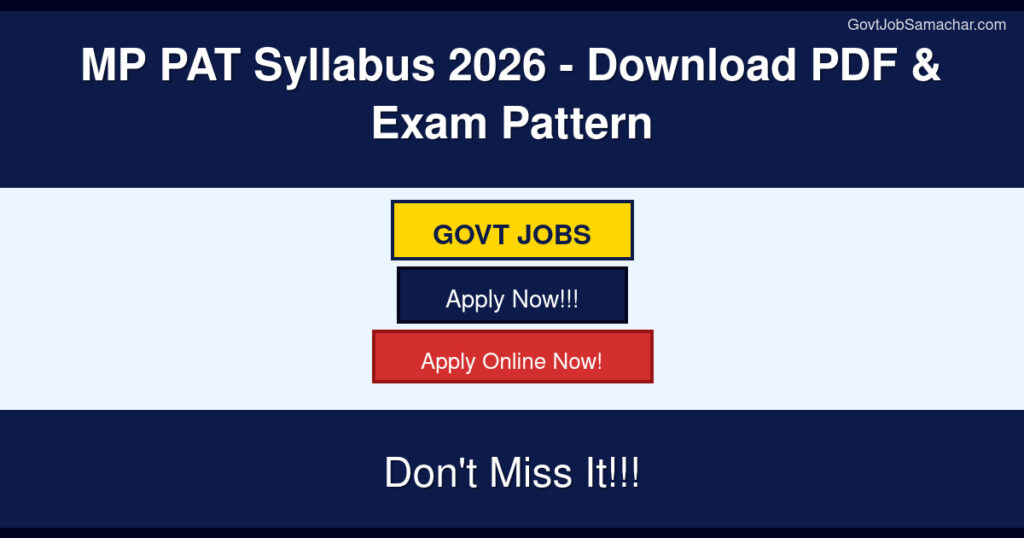 MP PAT Syllabus 2026 – Download PDF & Exam Pattern