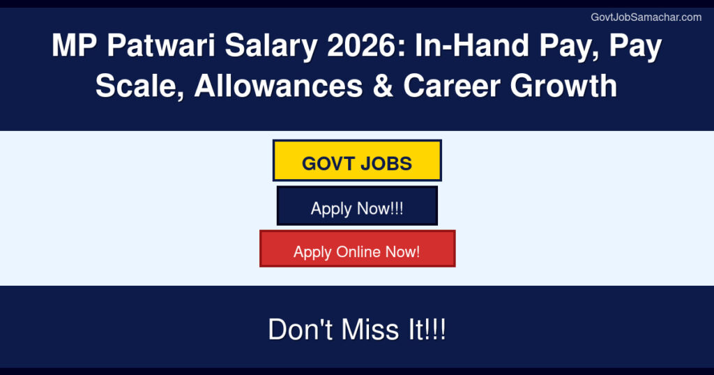 MP Patwari Salary 2026: In-Hand Pay, Pay Scale, Allowances & Career Growth