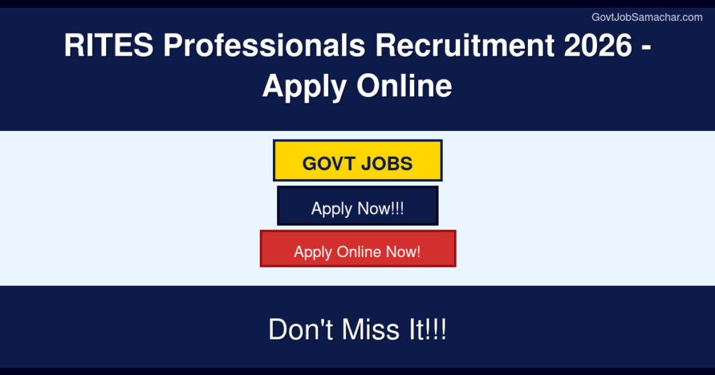 RITES Professionals Recruitment 2026 – Apply Online