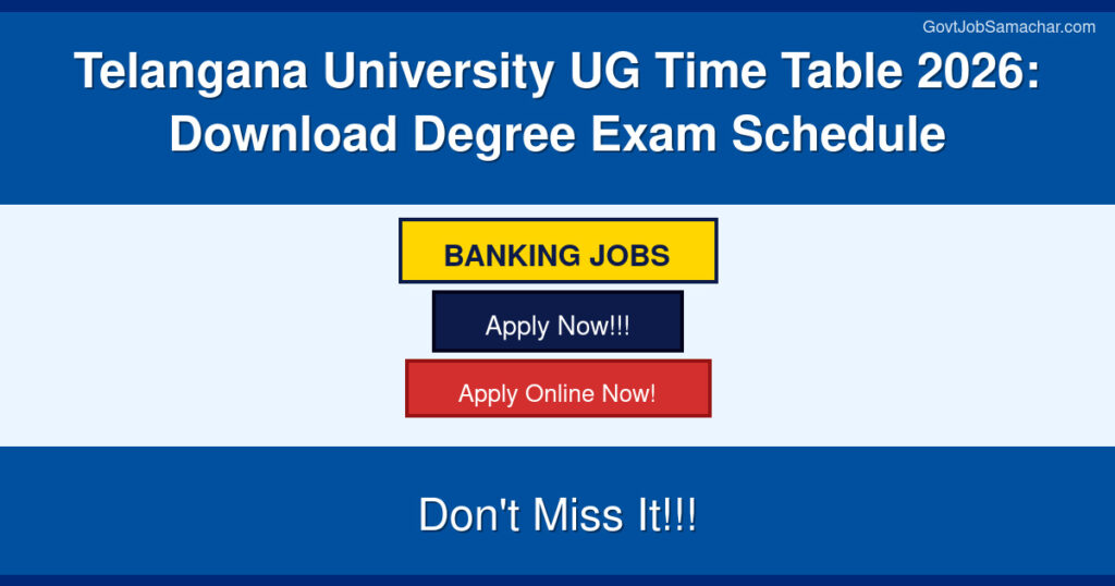 Telangana University UG Time Table 2026: Download Degree Exam