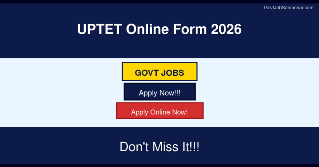 UPTET Online Form 2026