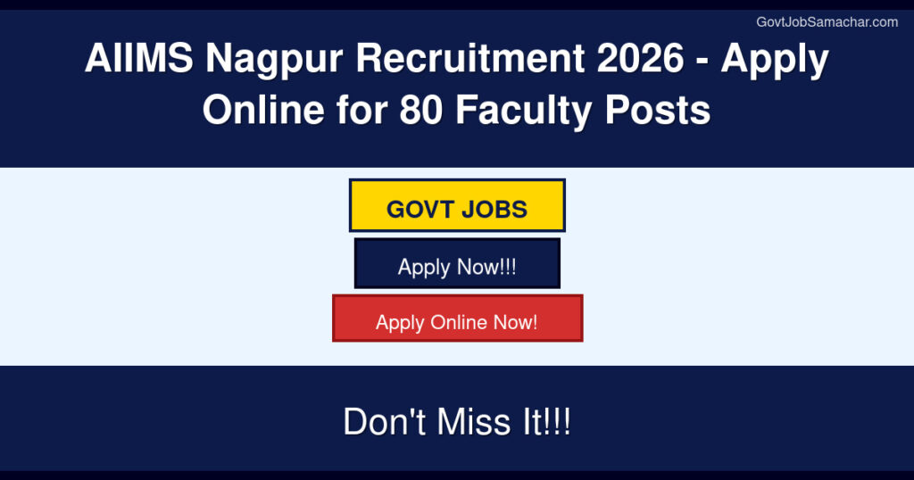 AIIMS Nagpur Recruitment 2026 – Apply Online for 80 Faculty Posts