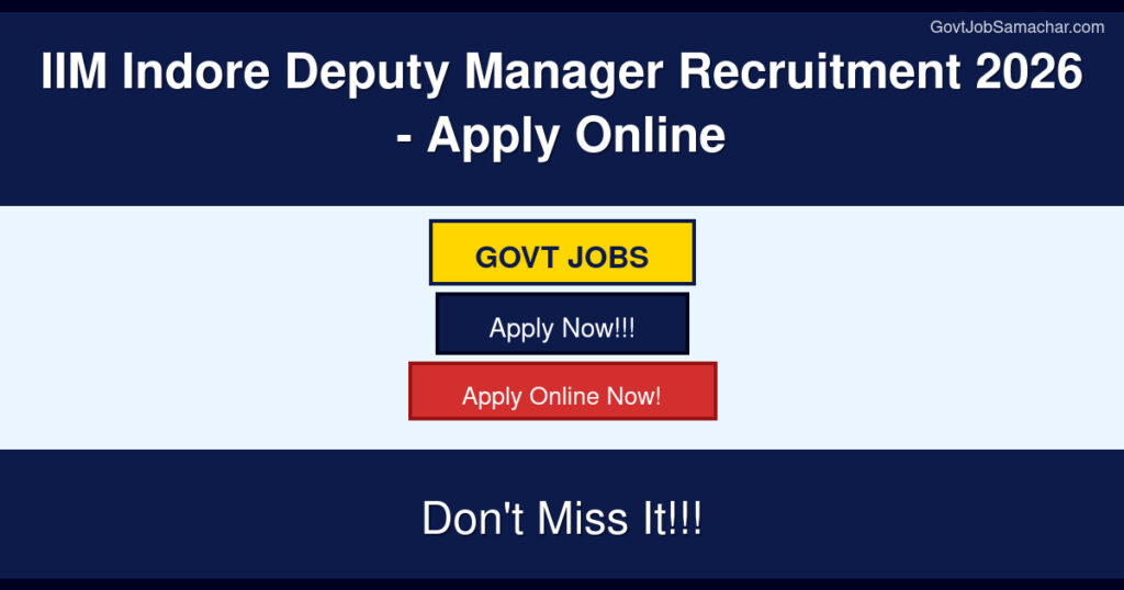IIM Indore Deputy Manager Recruitment 2026 – Apply Online
