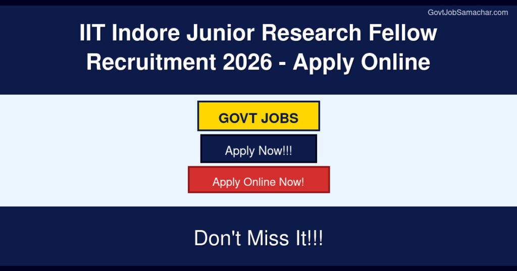 IIT Indore Junior Research Fellow Recruitment 2026 – Apply Online